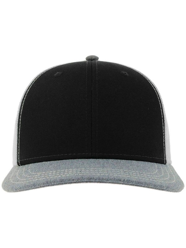 black-grey melange-white